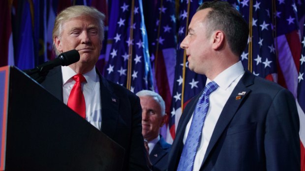 President-elect Donald Trump with Republican National Committee chairman Reince Priebus.