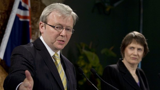 Kevin Rudd, pictured with Ms Clark in 2008, had also hoped to run.