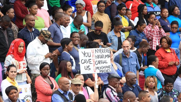 Peace marchers in Durban on Thursday.