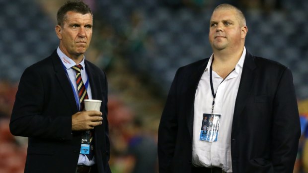 Promises unfulfilled: Jets owner Nathan Tinkler, with coach Phil Stubbins.
