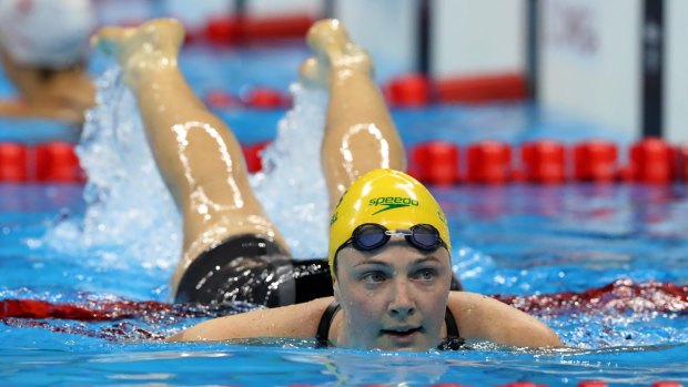Cate Campbell leaves the pool after the final.