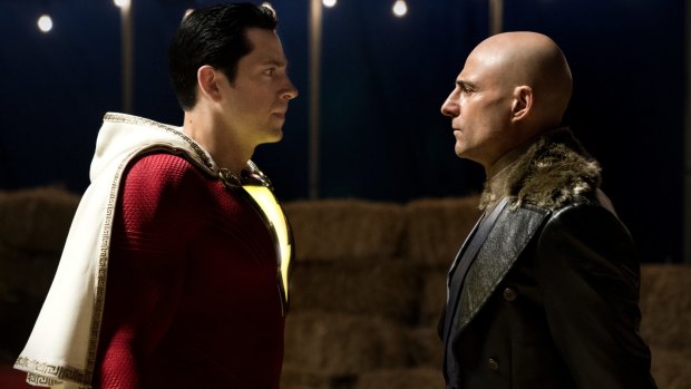 Levi (left) and Mark Strong battle it out as good and evil in the superhero film.