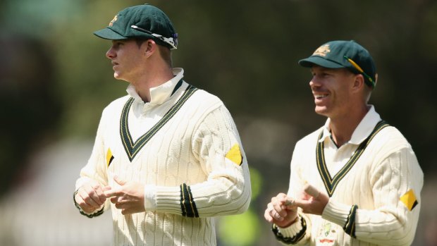 Wined and dined: Skipper Steve Smith and dedputy David Warner.