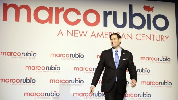 Florida senator Marco Rubio at the launch of his run for the Republican nomination in Miami on April 13.