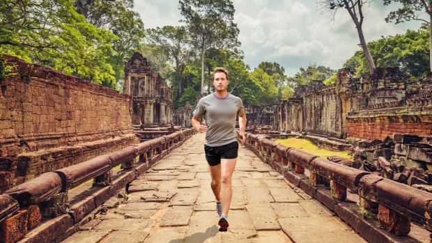 Temple running at Angkor Wat. 