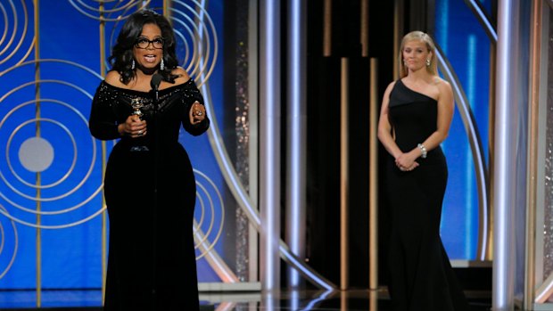 Reese Witherspoon presented Oprah with the Cecil B. DeMille Award at the Golden Globes earlier this year.