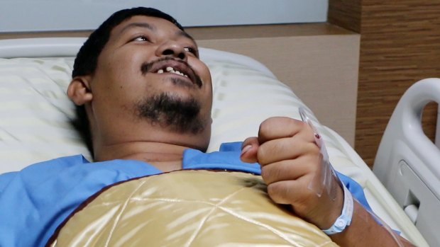 Boonmakchuay is recovering from a bloody encounter with a 3-metre python that slithered through the plumbing of his home and latched its jaws onto his penis as he was using a squat toilet. 