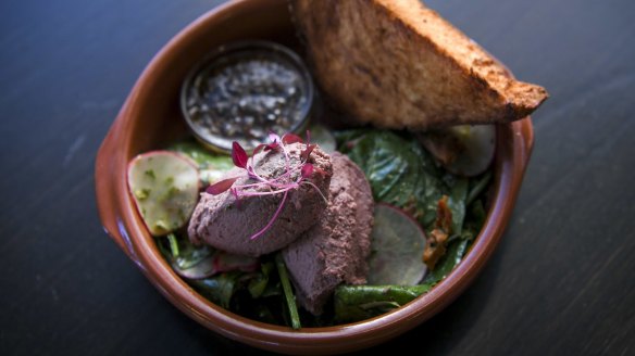 Pâté with challah bread.