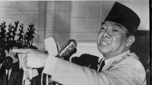 Indonesian President Sukarno pictured when denying he had 'transferred power' to  Suharto in July, 1966.
