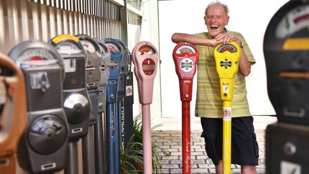 Former parking meter technician Alan Dyer with his collection.