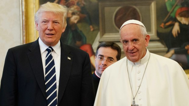 US President Donald Trump and Pope Francis at the Vatican in May.