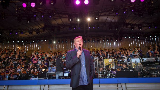 Denis Walter at the Carols by Candlelight rehearsal at the Sidney Myer Music Bowl.