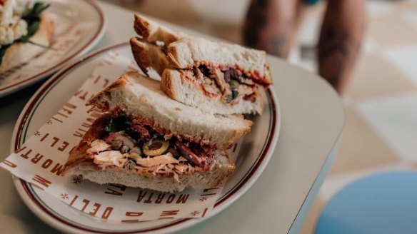 The Maltese hobz-biz-zejt is one of six sandwiches on the menu.