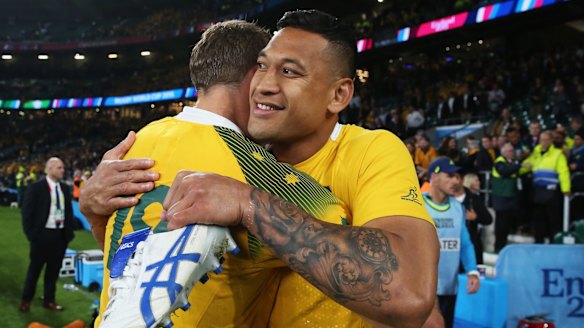 In doubt: Wallabies star Israel Folau may miss the clash with Wales due to an ankle injury.