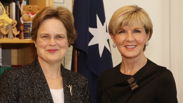 Frances Adamson with Foreign Affairs Minister Julie Bishop
