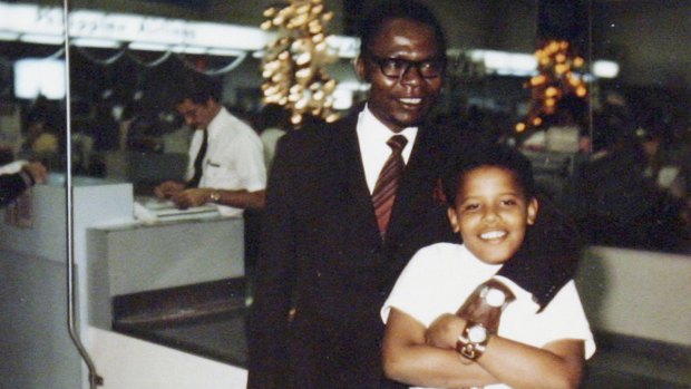 Barack Obama, 10, and his father on the only visit Obama snr ever made to see his son after returning to Kenya in 1964. 