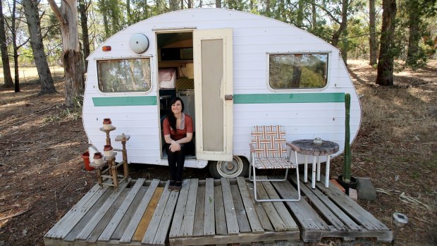 Angela Henley has decked out a caravan on her Lauriston property to rent through Airbnb.