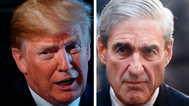 In the crosshairs: Donald Trump and Robert Mueller.