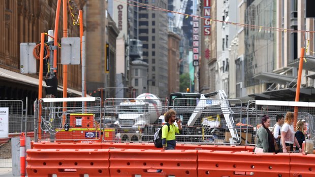 Much of George Street is to remain a construction zone well into next year.
