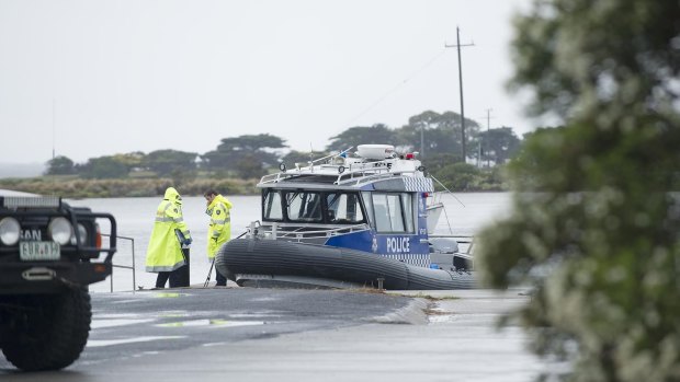 A police boat at Queenscliff boat ramp.