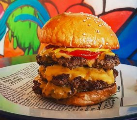 The burger is named "The Old Dirty Bastard" by the restaurant. Could you do three of these?