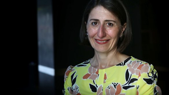 Incoming NSW premier Gladys Berejiklian in her office on Sunday.