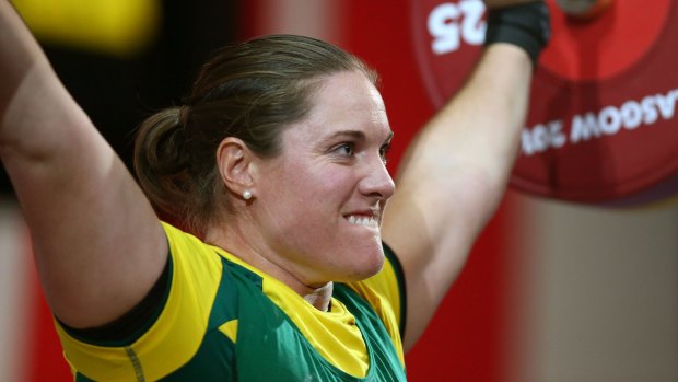 Deborah Acason of Australia ljust missed a medal in the women's +75kg class.