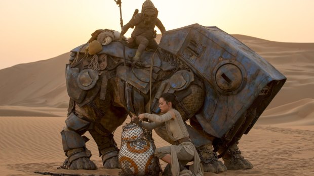 Rey (Daisy Ridley) in <i>Star Wars: The Force Awakens.</i>