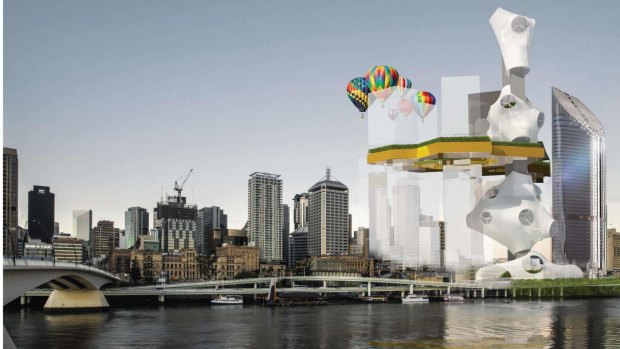 UQ Master of Architecture student Jeremy Field's Queen's Wharf design submission.