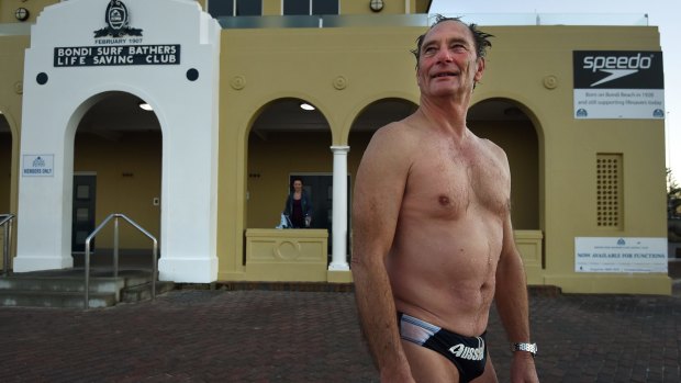 Greg Mason, former nipper and surf lifesaver, has swum at Bondi at 6am daily since he was six years old. 