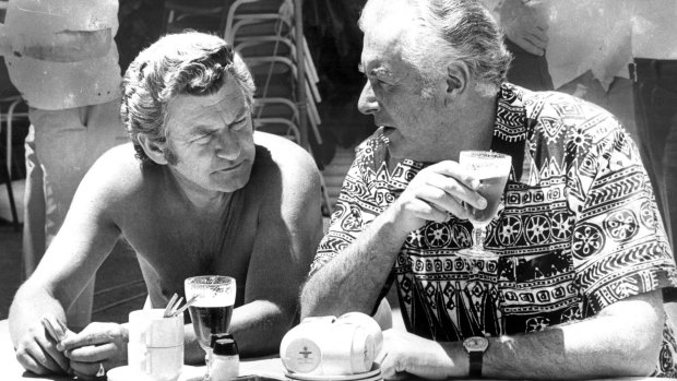 Bob Hawke with Whitlam in 1975. Hawke was a more consultative prime minister, particularly in cabinet.