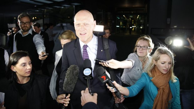 Former cabinet minister Peter Garrett leaving the Home Insulation Inquiry.