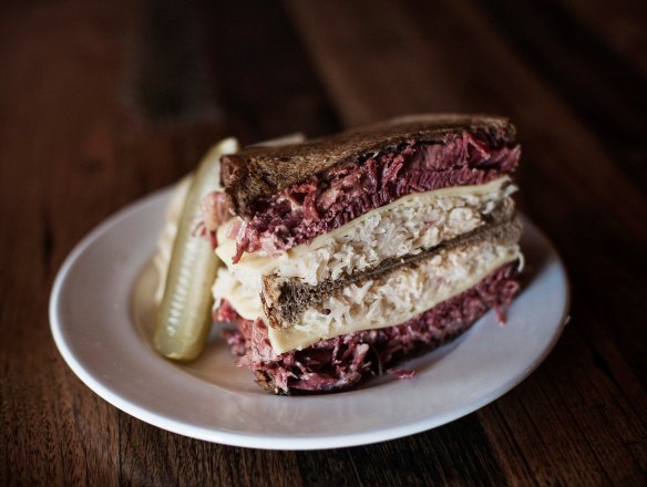 The Reuben sandwich at 5 Points Deli is made for meat-lovers. 