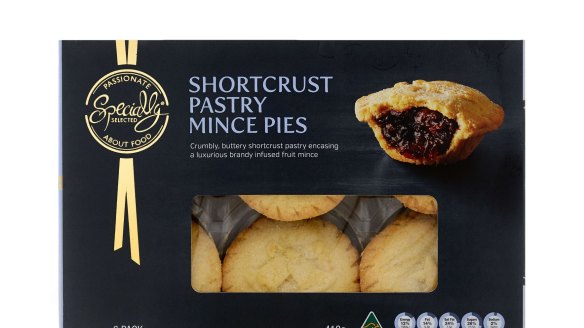 Specially Selected Shortcrust Pastry Mince Pies, 6 pack, $4.99, 7/10