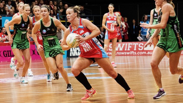 Strong against the Fever: NSW Swifts player Kimberlee Green.