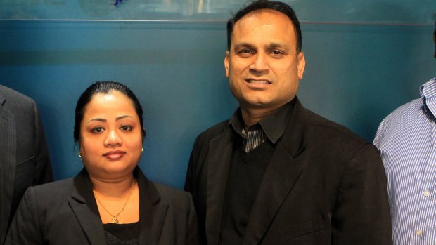 Real-estate agent Vissa Esan and his wife Shanika Dona. Mr Esan was fatally stabbed by Adam James Brewer in March 2014.