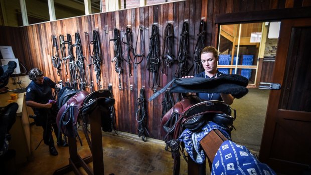 The tack room of the 104-year-old Victoria Police Mounted Branch stables in Southbank,which will close on March 2.   