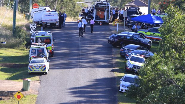 The scene of the siege near Gatton remained a crime scene late on Tuesday, with the specialist bomb unit also investigating.
