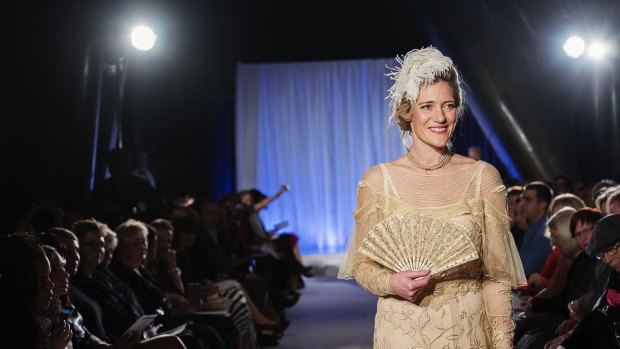 Kelly Doust on the catwalk at 100 Years of Power Dressing in Sydney last year. 
