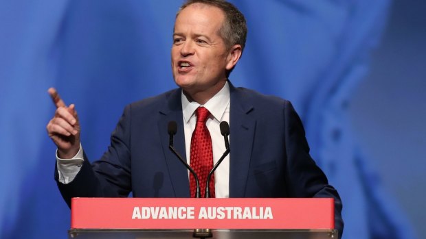"Bring it on": Bill Shorten addresses the ALP national conference in Melbourne on Friday.