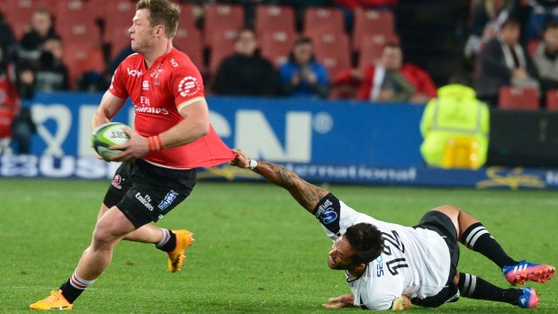 Holding on: The Lions demolished their Japanese opposition, posting 14 tries to just one in reply from the Sunwolves.