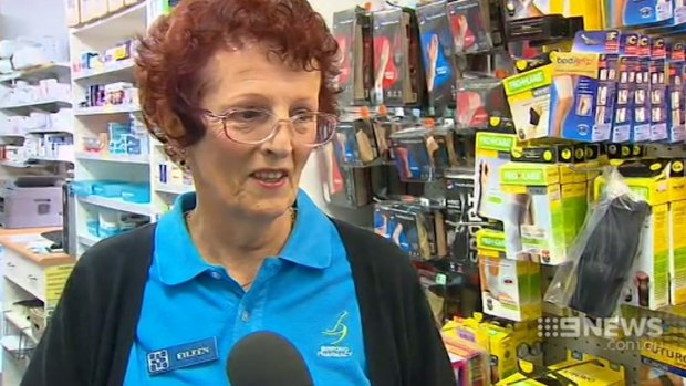 "I had a go": Pharmacy worker Eileen wielded a walking stick at a would-be robber.