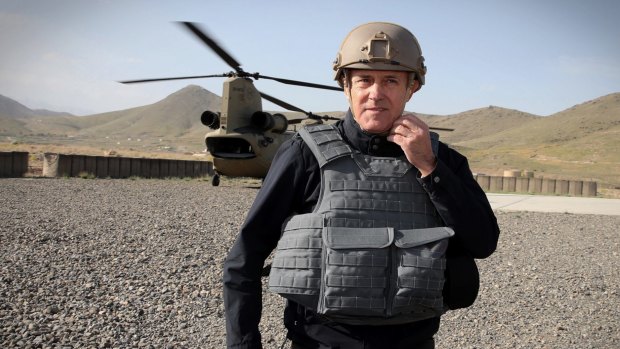 Prime Minister Malcolm Turnbull during a recent visit to troops in Afghanistan.
