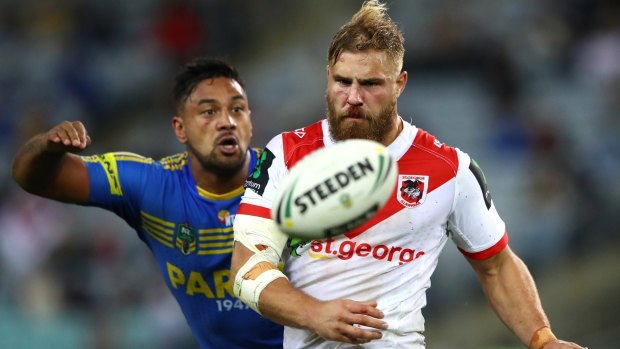 Burnt off: St George-Illawarra forward Jack de Belin was hit with a one-match ban after a grade-one dangerous contact charge.