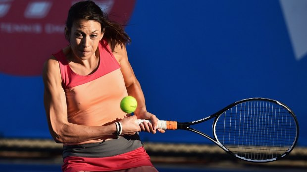 Private battle: Marion Bartoli in action in Adelaide in January. 