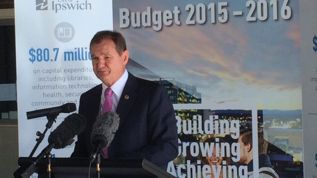 Ipswich mayor Paul Pisasale speaks about his council's 2015-16 budget.