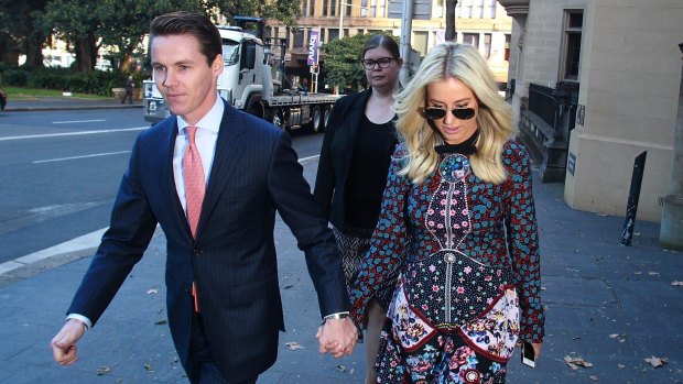 Oliver Curtis and partner Roxy Jacenko during the trial.