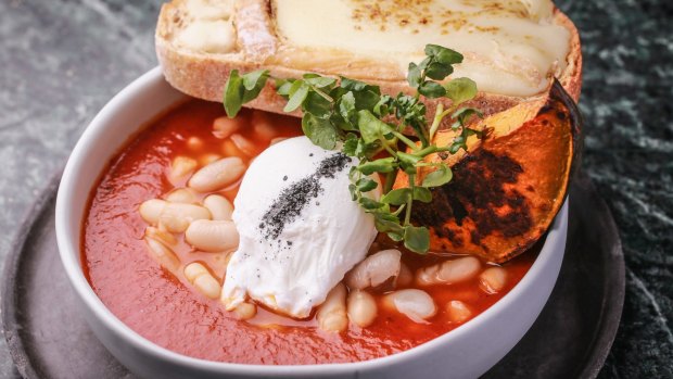 The wood fired beans served at Abacus Cafe in South Yarra. 