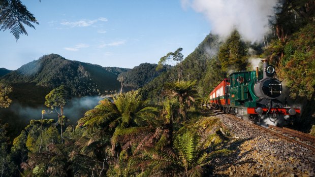 The beaten track: The West Coast Wilderness Railway.