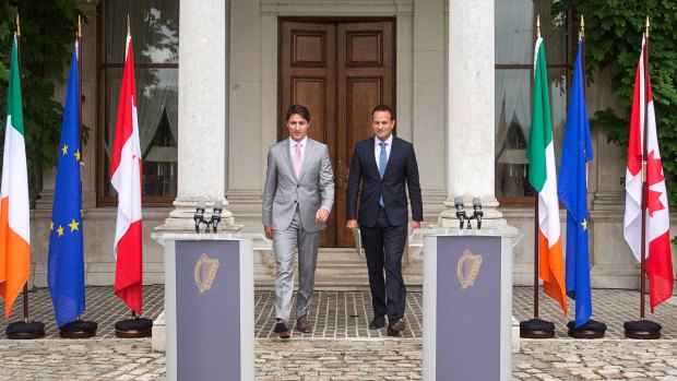  Mr Varadkar's first photo opportunity with Mr Trudeau in Dublin showed that Ireland's prime minister would not settle for being the spare wheel.